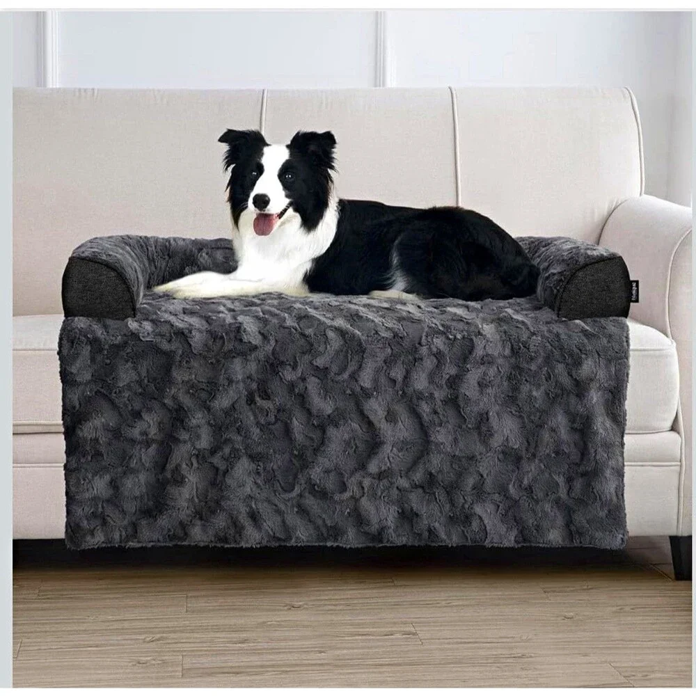 Blunique Faux Fur Couch Bed - Non-Slip, Machine Washable - L